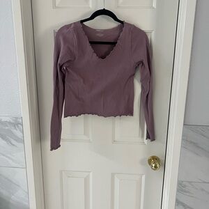 PacSun Mauve Body Contour Long Sleeve Top